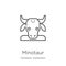 minotaur icon vector from fantastic characters collection. Thin line minotaur outline icon vector illustration. Outline, thin line