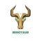 Minotaur - vector logo template concept illustration. Buffalo head sign. Bull taurus face symbol. Design element