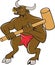 Minotaur Wielding Sledgehammer Cartoon