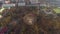 Minsk aerial drone shot autumn of the city amusement park view ferris wheel attraction recreation