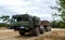 Minsk, Belarus 12.05.2017: Special wheeled chassis VOLAT MZKT-792911 12Ã—12 for a self-propelled launcher P222 of the Russian