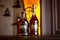 Minsk, Belarus - 19.04.2019: Bottles of Ararat cognac on a bar counter