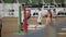 Minsk, Belarus - 19 July 2019: Young women jockeys and their assistants inspect equestrian competition venue