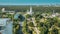 Minsk, Belarus. Aerial View On All Saints Church Timelapse. Summer Cityscape Time Lapse. Memorial Church In Memory Of