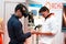 MINSK, BELARUS - April 18, 2017: Man trying play in Virtual Reality headset on TIBO-2017 the 24th International Specialized Forum