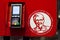 Minsk, Belarus, April 20, 2018: Payment terminal on kiosk to order food at KFC restaurant