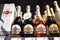 Minsk, Belarus, April 24, 2018: Different types bottles of Martini on store shelve for sale in Hypermarket.