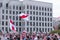 Minsk, Belarus, August 18, 2020: Protests against results of president elections in Belarus. Crowd of people on peaceful meeting