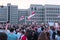Minsk, Belarus, August 18, 2020: Protests against results of president elections in Belarus. Crowd of people on peaceful meeting