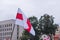 Minsk, Belarus, August 23, 2020: Flag og Belarus as a symbol pf protests against torture and Lukashenko