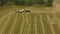 Minsk, Belarus-August 23, 2020: tractor pulls large-pack baler