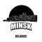 Minsk, Belarus, black and white logo