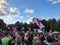 Minsk / Belarus  - July 30 2020: Dozens of thousands people rally for president candidate Tikhanovskaya