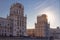 Minsk, Belarus - July 8, 2018: Landmark Two Buildings Towers Symbolizing The Gates Of Minsk