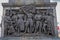 MINSK, BELARUS - MAY 01, 2018: Close up of carved metallic structure in the monument in honor of victory of Soviet army