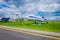 MINSK, BELARUS - MAY 01, 2018: Open air museum of old civil aviation at the enter of Minsk airport. The Tupolev Tu-134