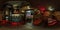 MINSK, BELARUS - MAY, 2018: full seamless hdri panorama 360 degrees angle view in interior of elite sports bar in steampunk style