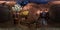 MINSK, BELARUS - MAY, 2018: full seamless hdri panorama 360 degrees angle view in interior of entrance hall of bar in steampunk