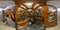 MINSK, BELARUS - MAY, 2018: full seamless hdri panorama 360 degrees angle view in interior of public restroom in steampunk style