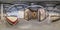 MINSK, BELARUS - MAY, 2019: Full seamless hdri panorama 360 degrees angle view inside interior of store machine knitted handmade