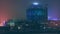 Minsk, Belarus. National Library Building In Misty Evening Night. Famous Landmark