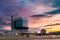 Minsk, Belarus. National Library In Summer Evening Sunset Time.