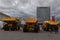 Minsk, Belarus, September 20, 2022: Yellow mining dump truck Belaz with a carrying capacity of twenty tons