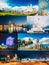 Minsk, Belarus. Set Collage With Many Local Famous Landmarks In Belarusian Capital. Red Church, National Library, Holy