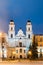 Minsk, Belarus. View Of Cathedral Of Saint Virgin Mary In Evening