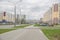 Minsk, Belarussia. City infrastructure, street with buildings