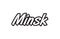 minsk europe capital text logo black white icon design