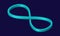 Mint 3D Infinity Symbol on Dark Blue  Background. Endless Vector Logo Design. Concept of infinity for your web site design, logo,