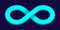 Mint 3D Infinity Symbol on Dark Blue  Background. Endless Vector Logo Design. Concept of infinity for your web site design, logo,