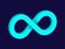 Mint 3D Infinity Symbol on Dark Blue  Background. Endless Vector Logo Design. Concept of infinity for your web site design, logo,