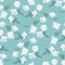 Mint Blue Daisy Flower Art Seamless Pattern