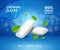 Mint chewing gum vector background fresh breath smell. Chewing gum product package template