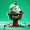Mint chocolate chip gelato is a refreshing and decadent dessert, cooling flavor of mint