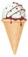 Mint chocolate ice cream cone. Cartoon icon