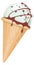 Mint chocolate ice cream waffle cone cartoon icon