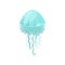 Mint colorful jellyfish, underwater ocean cute creature