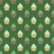 Mint cream cup cake seamless green pattern