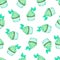 Mint Cupcake. Seamless pattern.