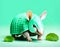 Mint Fairy Armadillo on background with copy space, AI Generation