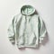 Mint Green Palm Leaf Hoodie - Tonal Sharpness And Floral Pattern Design