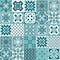 Mint green seamless pattern, spanish portuguese tile for decoration, vector illustration