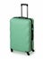 Mint Green suitcase for travel and reliable luggage storage. Plastic suitcase with wheels and retractable handle