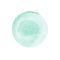Mint green watercolor circle isolated on white. Abstract round background. Watercolour stains texture. Space for your