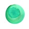 Mint green watercolor circle isolated on white. Abstract round background. Watercolour stains texture. Space for your