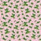 Mint herb spice seamless pattern on pink background