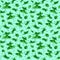 Mint herb spice seamless pattern on teal background